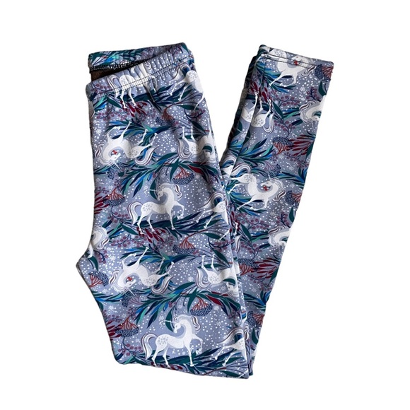 Just Cozy Faux Fur-Lined Unicorn Leggings Size Medium - Picture 1 of 6